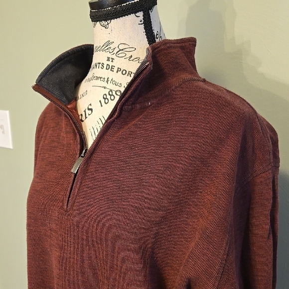 Men's Brown Quarter-Zip Sweater - Picture 2 of 5